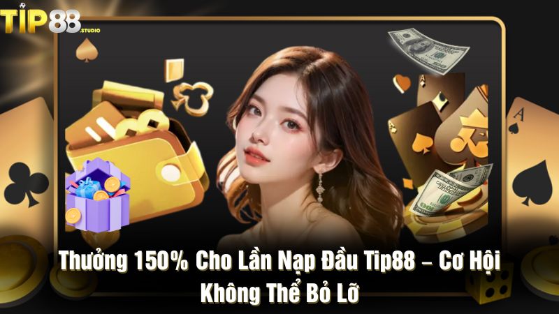 Thưởng 150% cho lần nạp đầu Tip88 – Cơ hội không thể bỏ lỡ